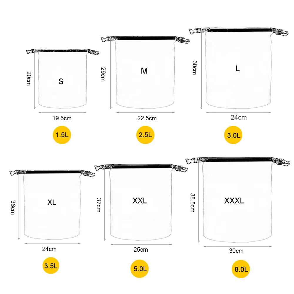 6-Piece Waterproof Dry Bag / Rucksack Liner Set (2L, 5L, 10L, 15L, 20L, 30L)