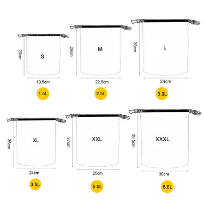 6-Piece Waterproof Dry Bag / Rucksack Liner Set (2L, 5L, 10L, 15L, 20L, 30L)