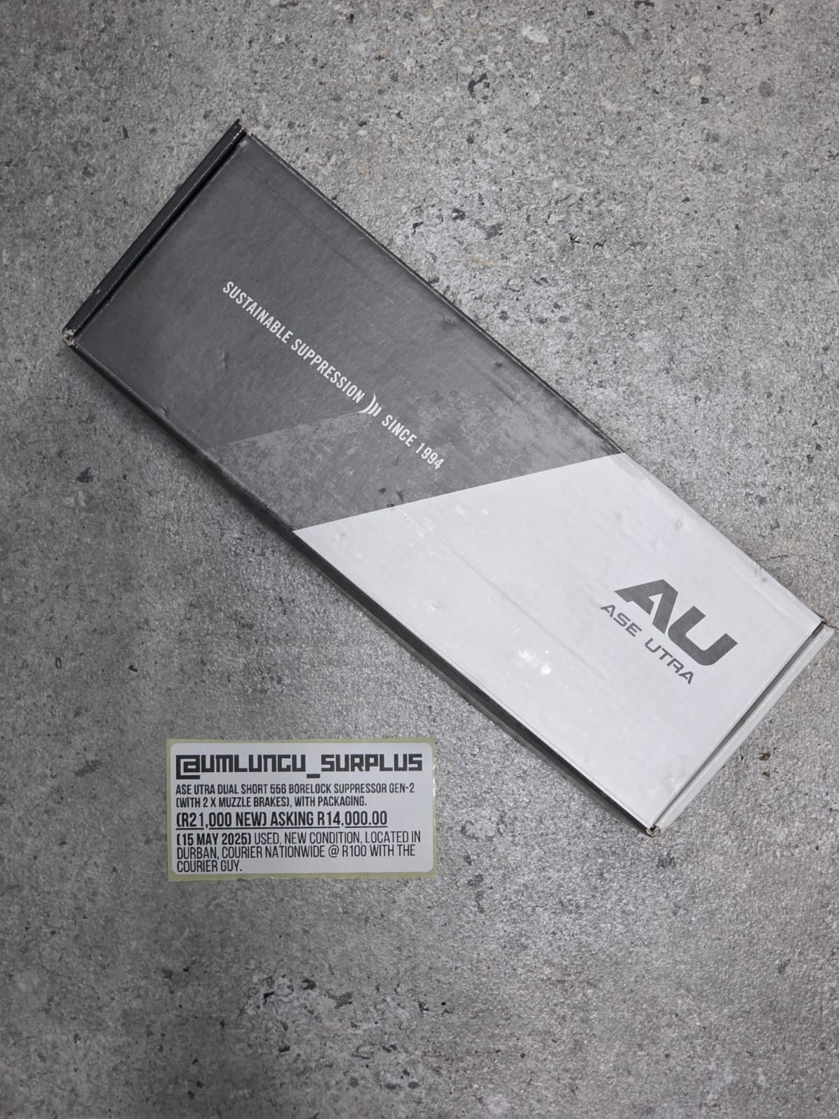 ASE UTRA Dual Short 556 Borelock Suppressor Gen-2, Used, in excellent condition.