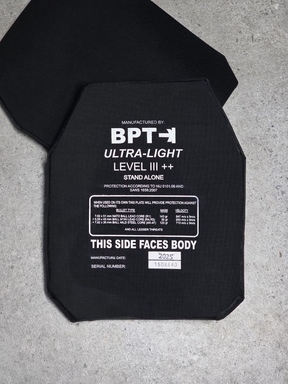 BPT Ultra-Light Level III++ Stand-Alone, Multi-Curve (1.1kg per plate) [PAIR]