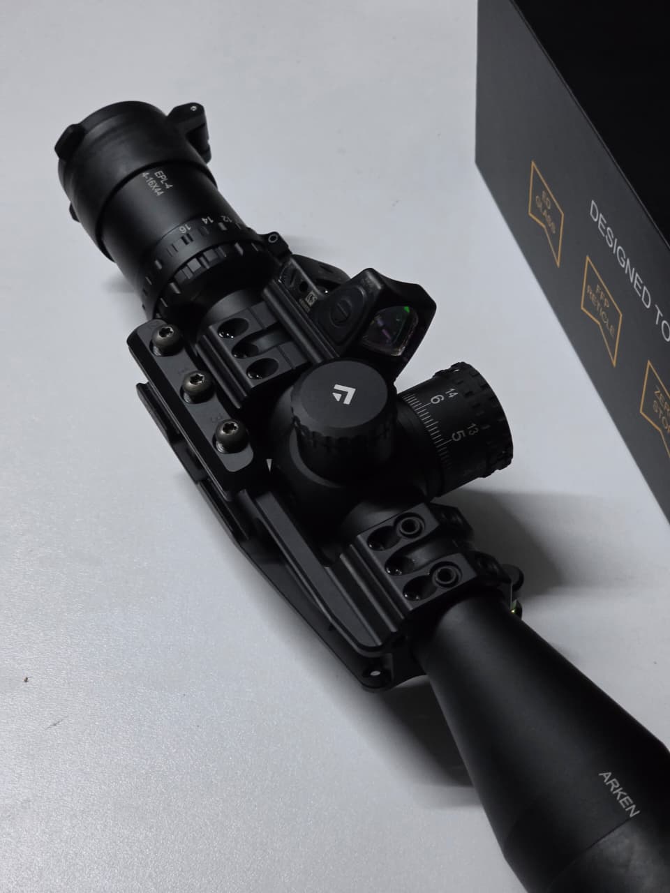 Arken Optics EPL4 4-16x44 FFP MIL VHR, with extras